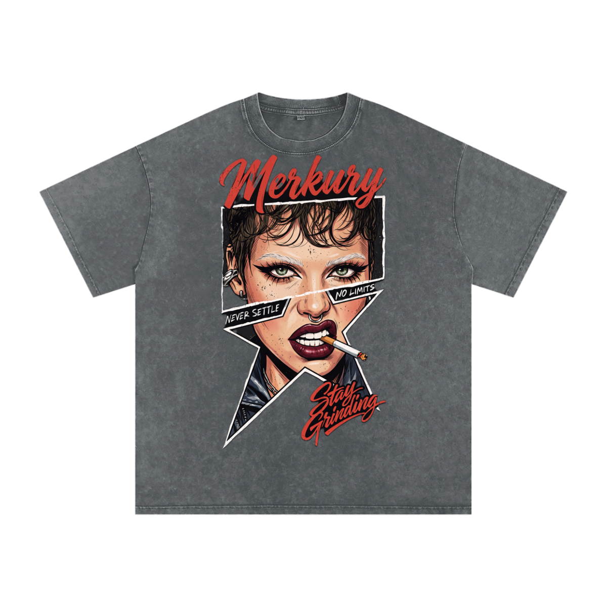 Snow Washed Oversized Cotton T-Shirt