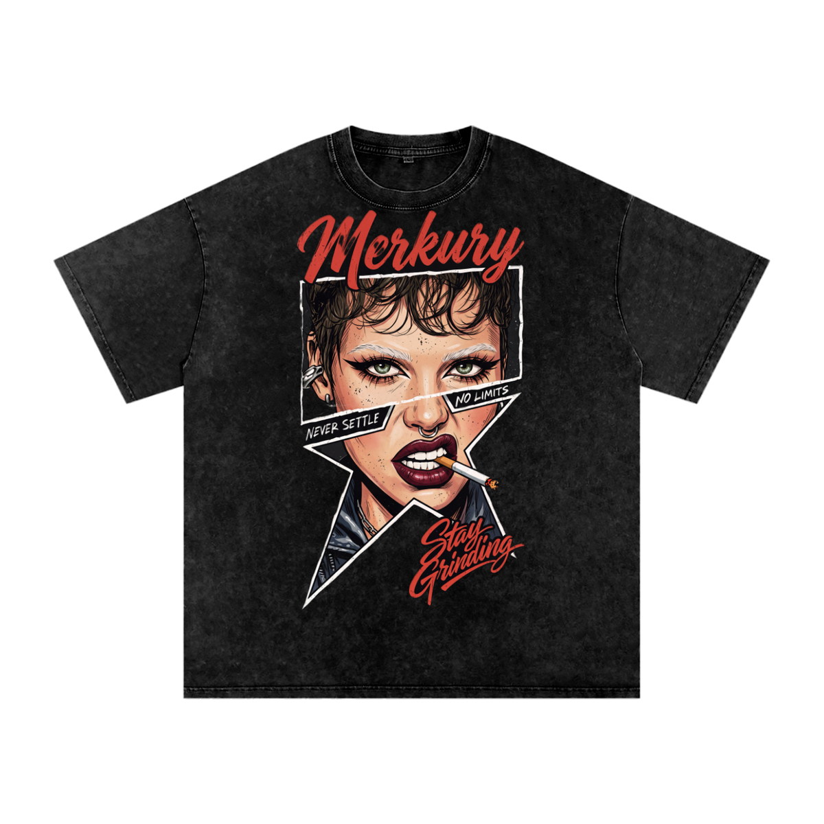 Snow Washed Oversized Cotton T-Shirt