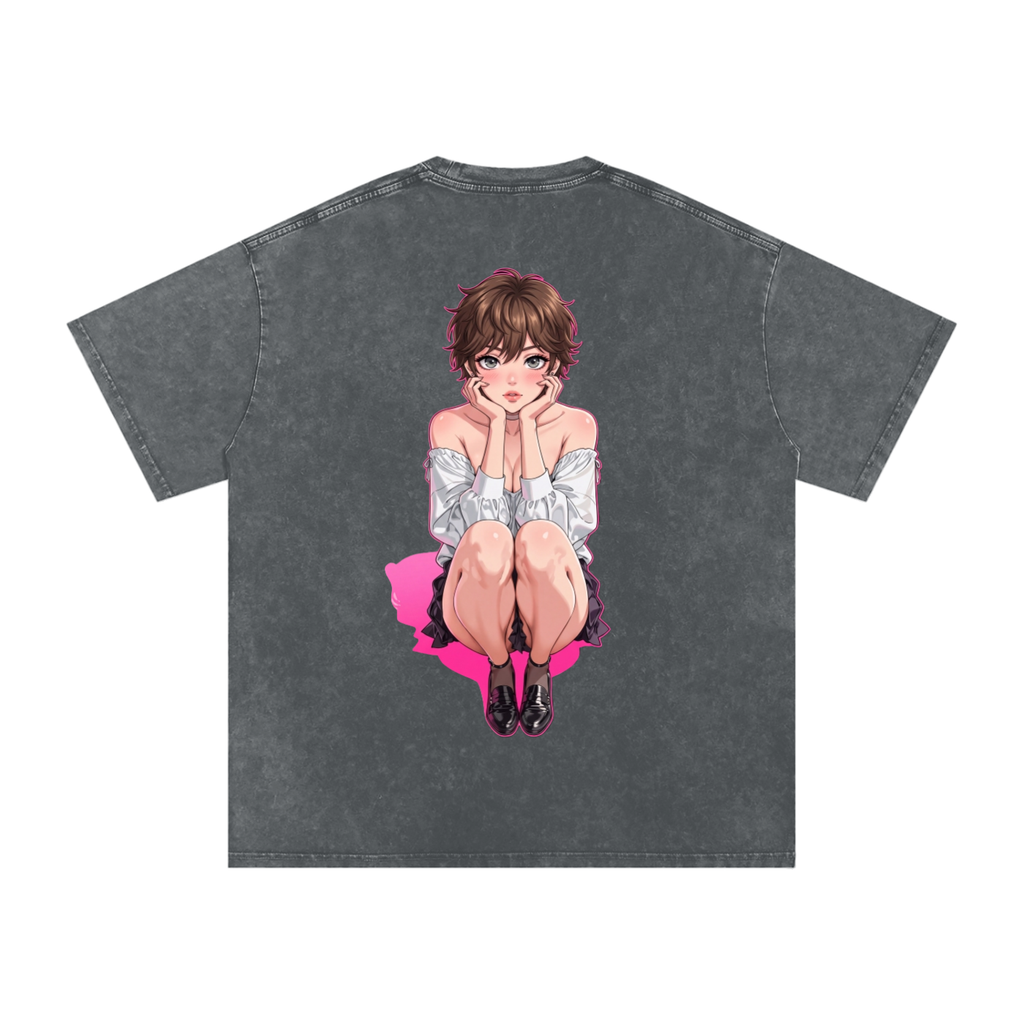 Snow Washed Oversized Cotton T-Shirt