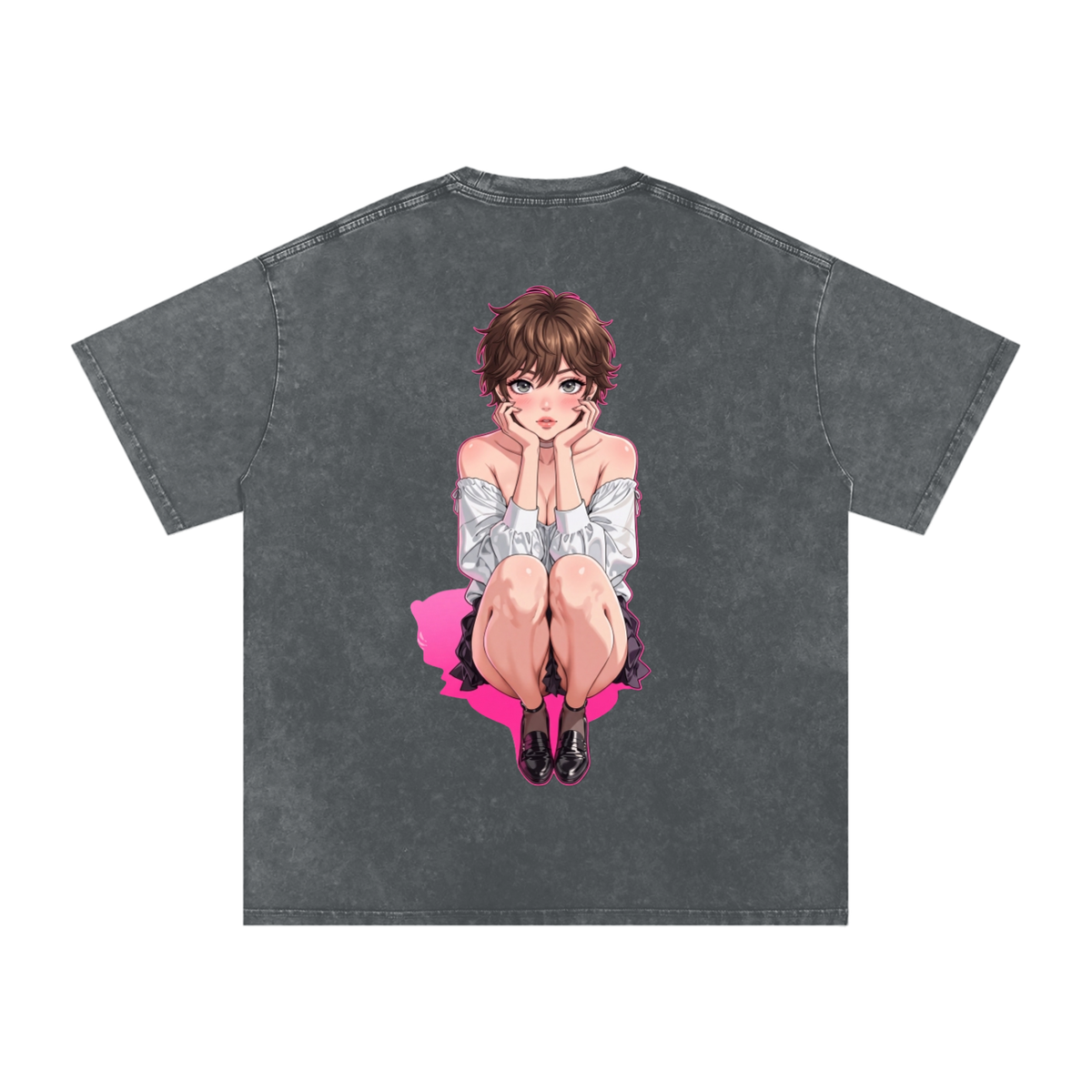 Snow Washed Oversized Cotton T-Shirt