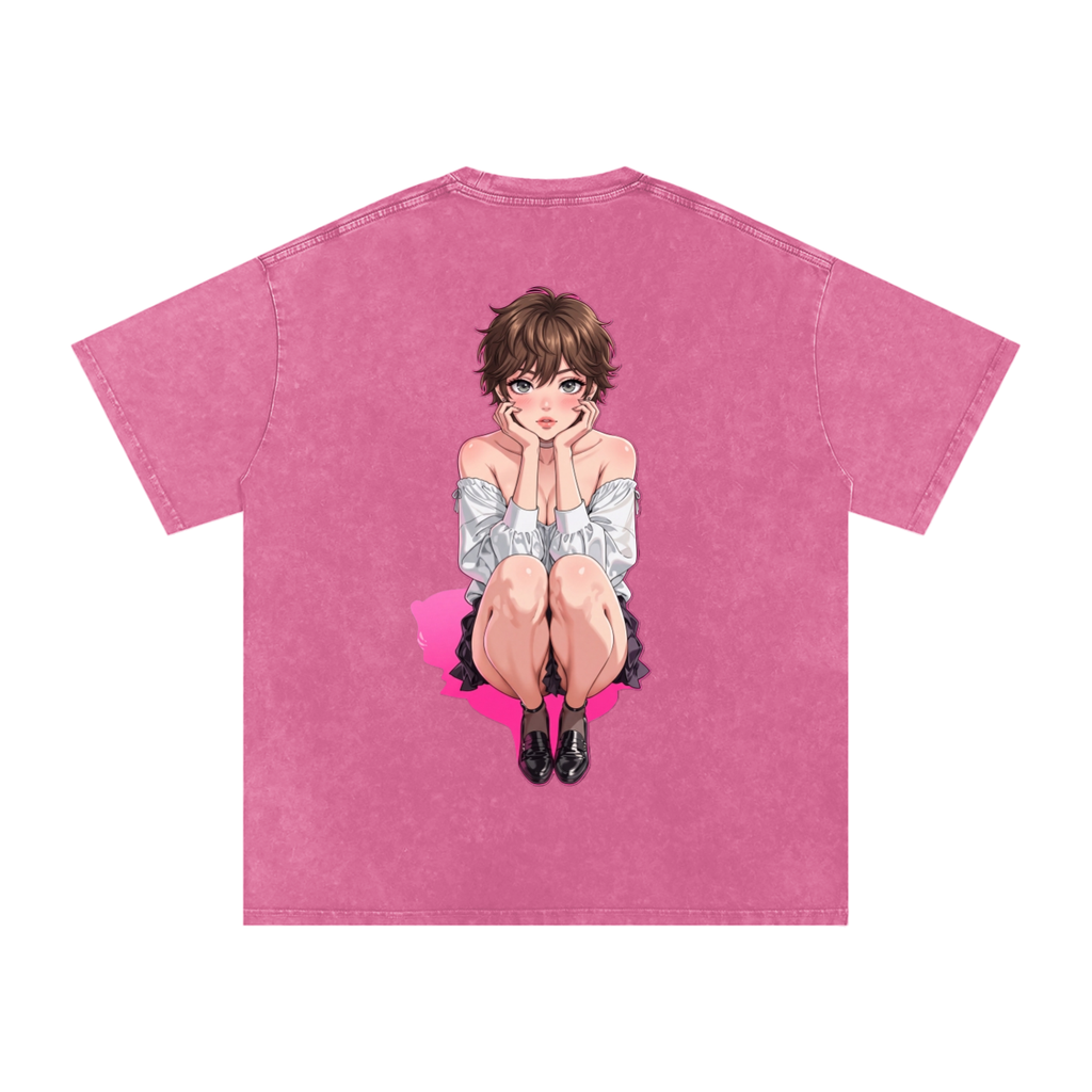 Snow Washed Oversized Cotton T-Shirt