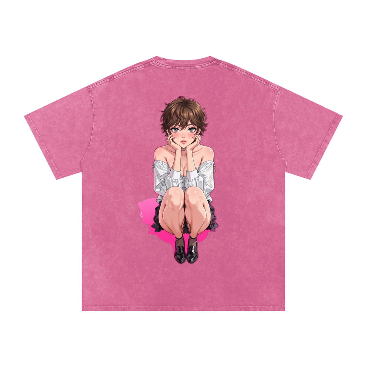 Snow Washed Oversized Cotton T-Shirt
